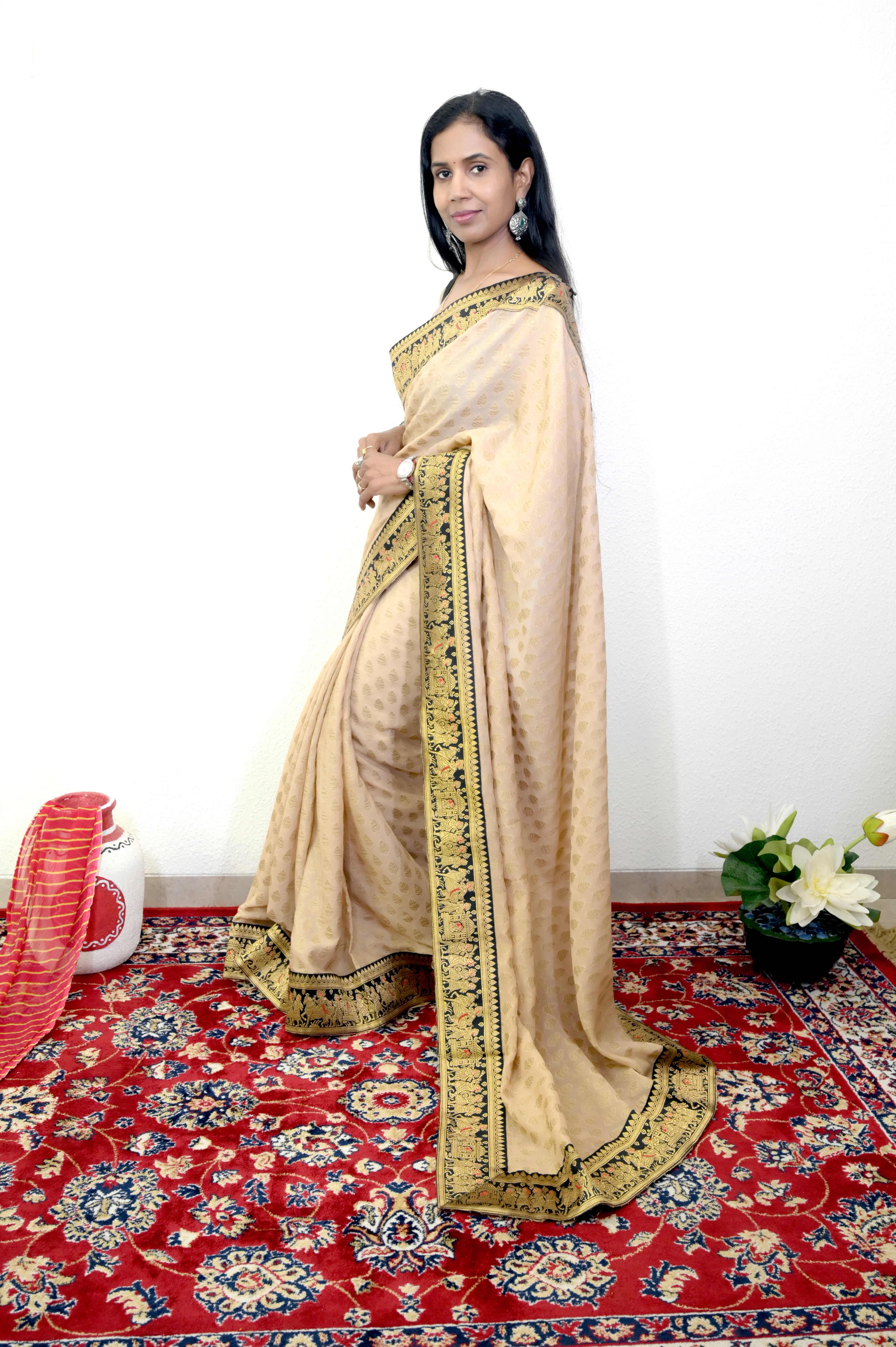 Khaddi Georgette Banarasi Border Saree