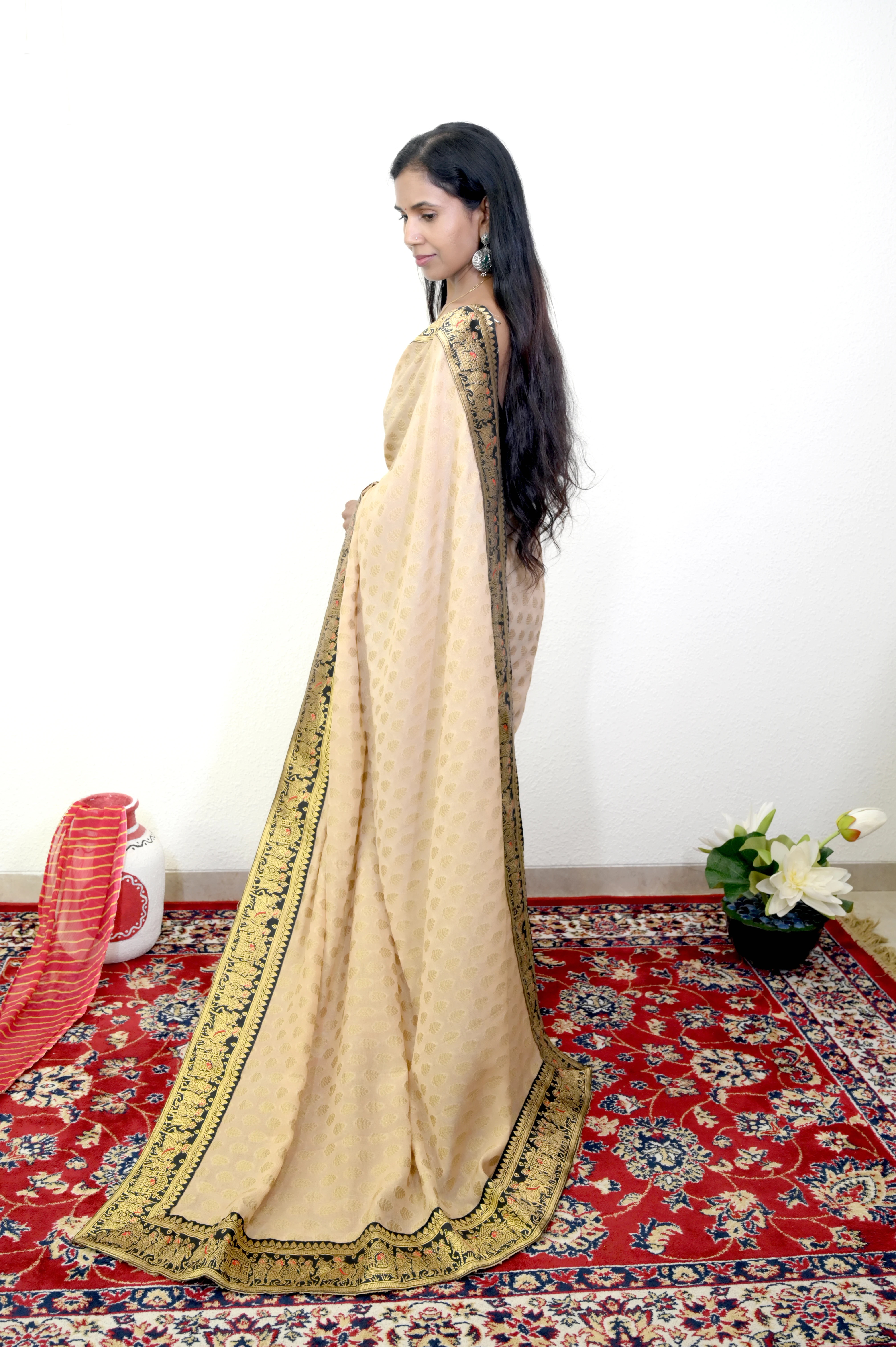 Khaddi Georgette Banarasi Border Saree