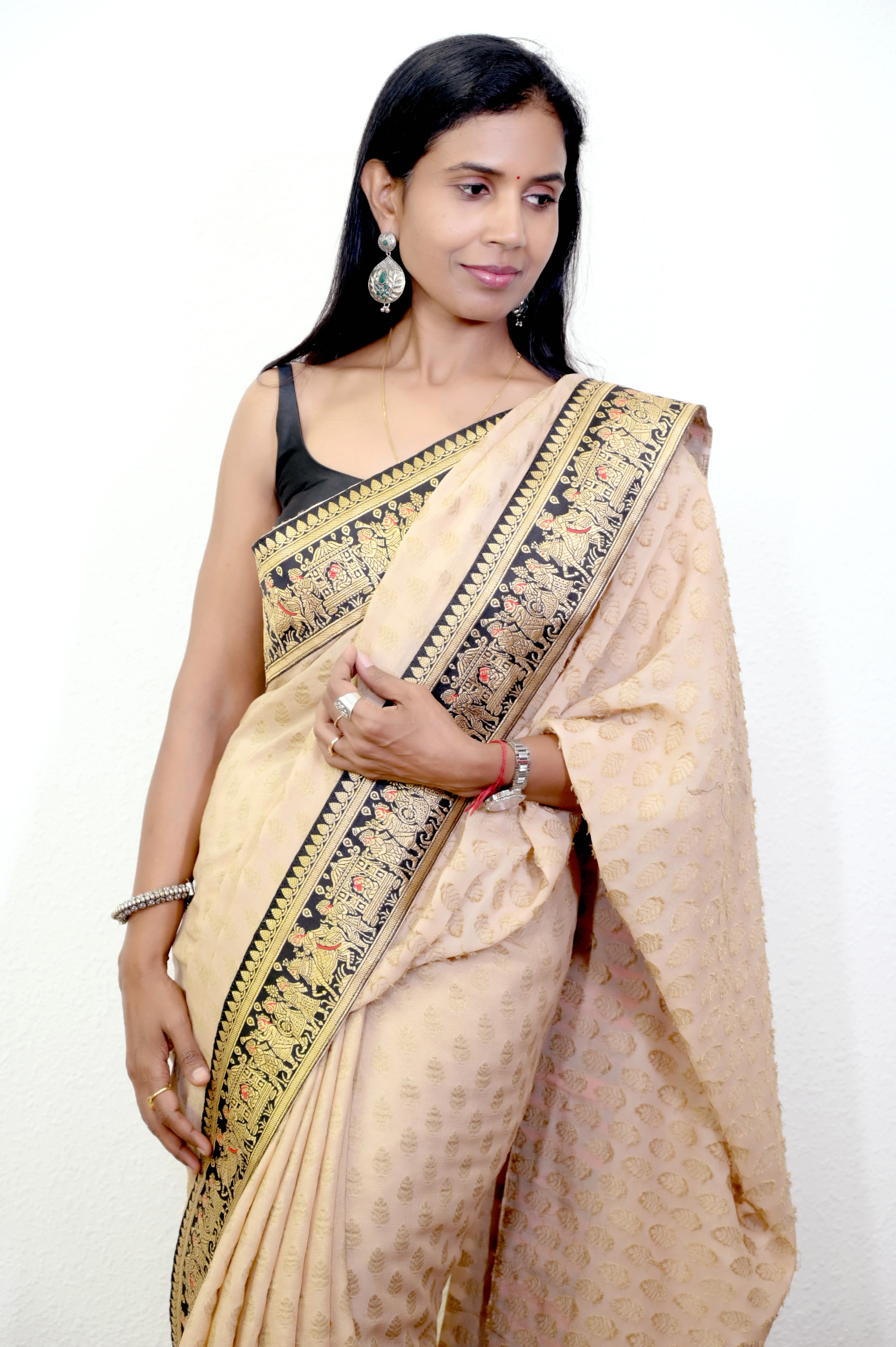 Khaddi Georgette Banarasi Border Saree