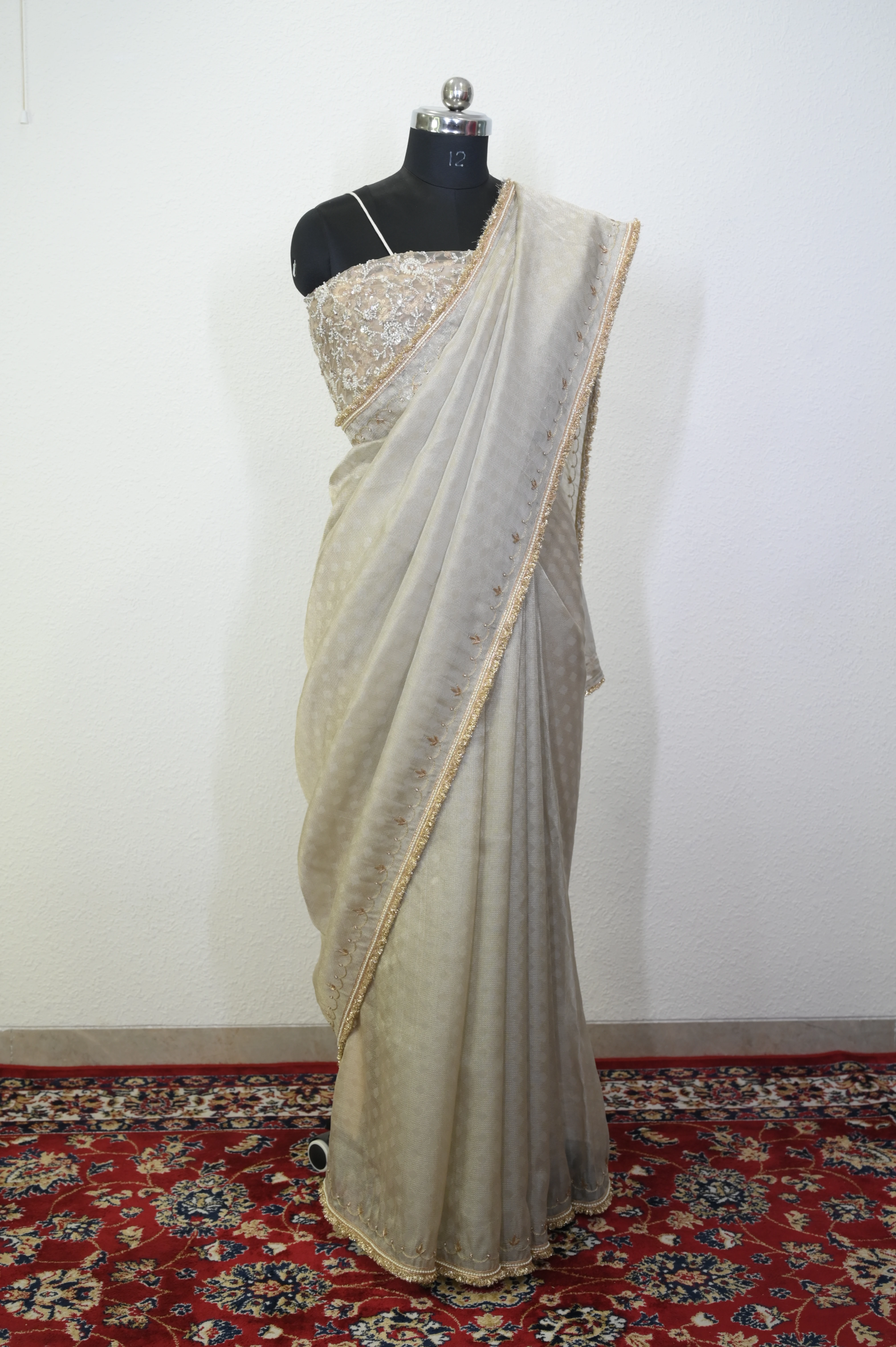 Banarasi Brocade Silk Silver Color Saree