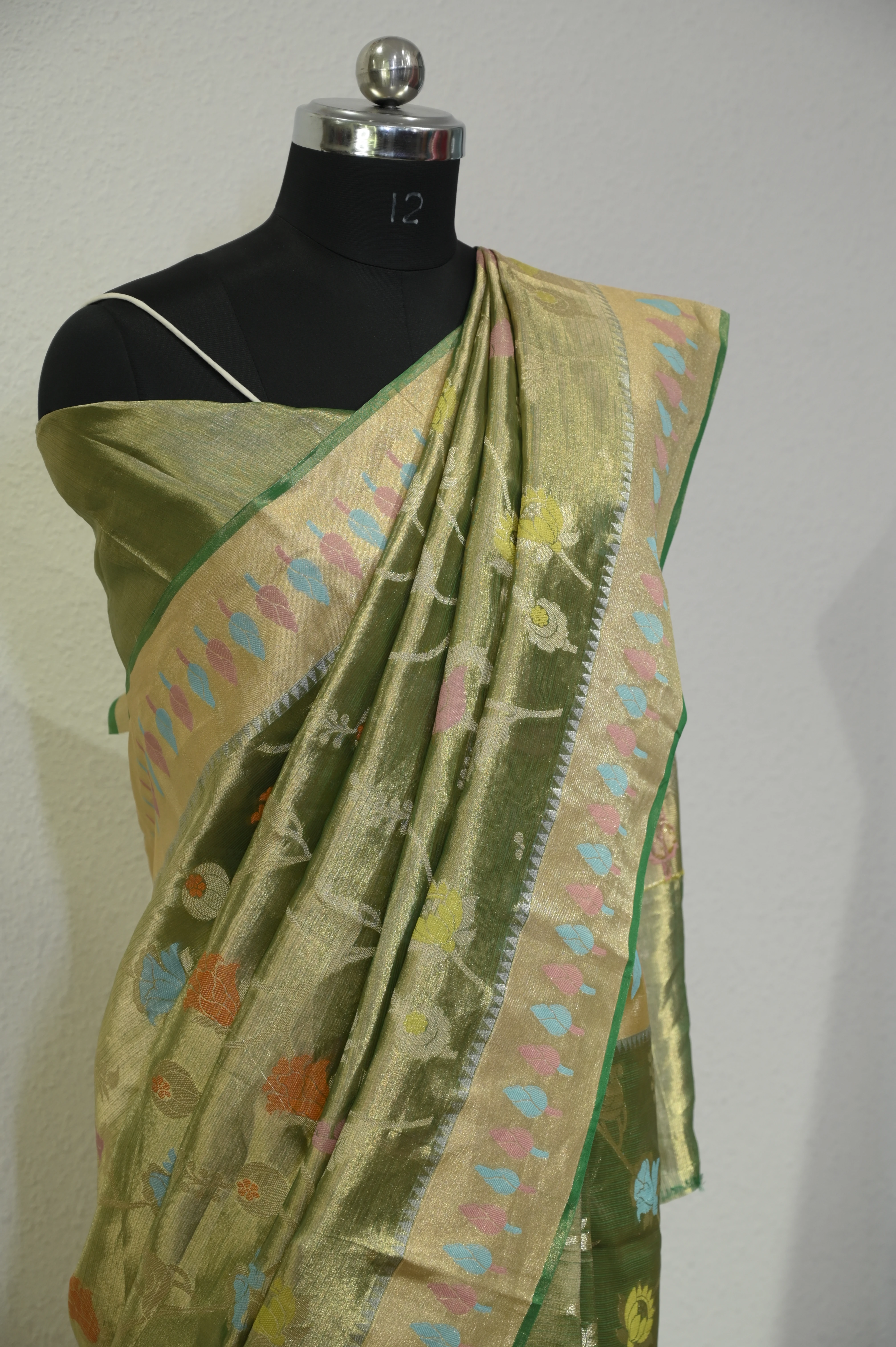 Royal Moss Meenakari Tissue Silk Saree
