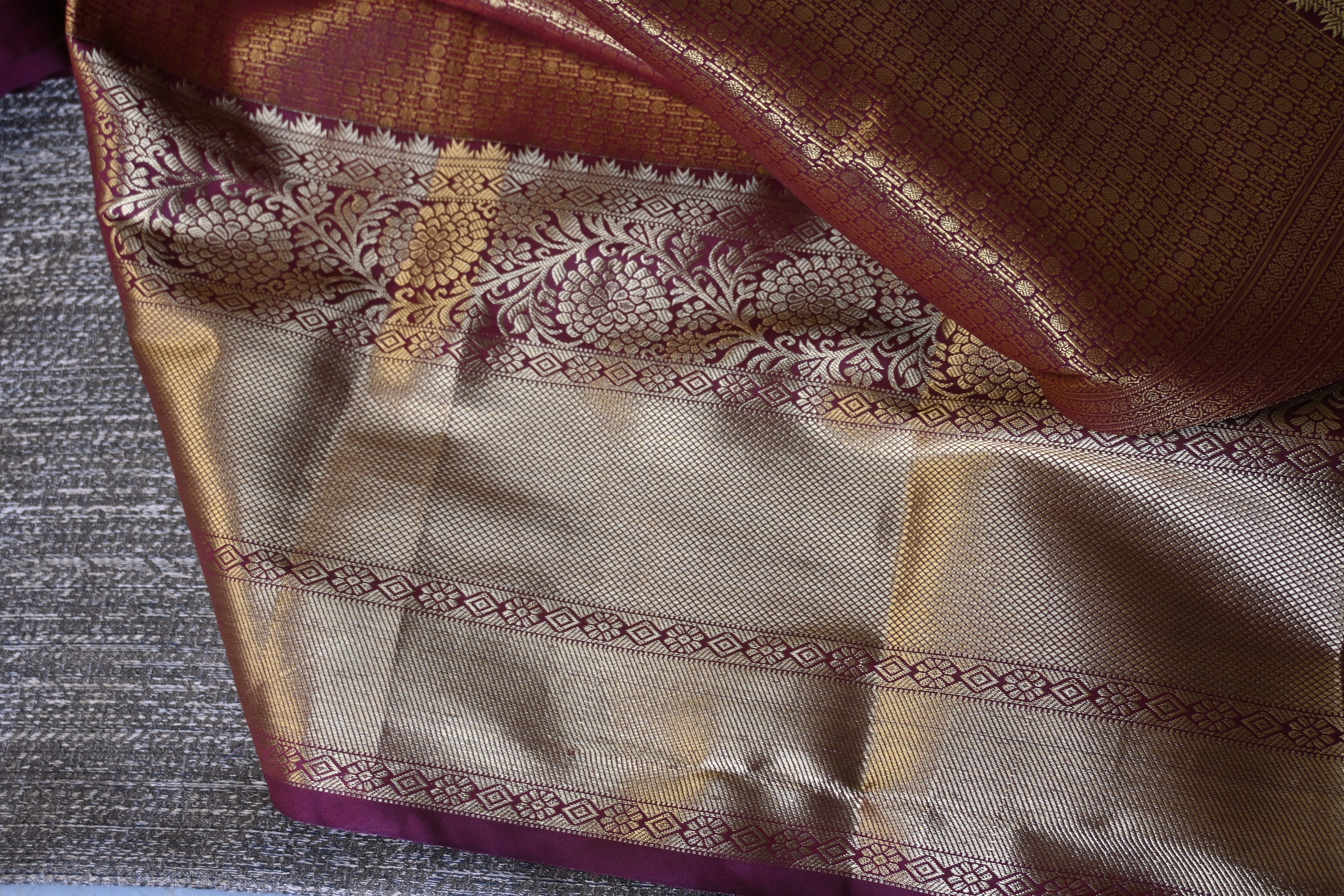 Crimson Red Kanjivaram Silk Saree