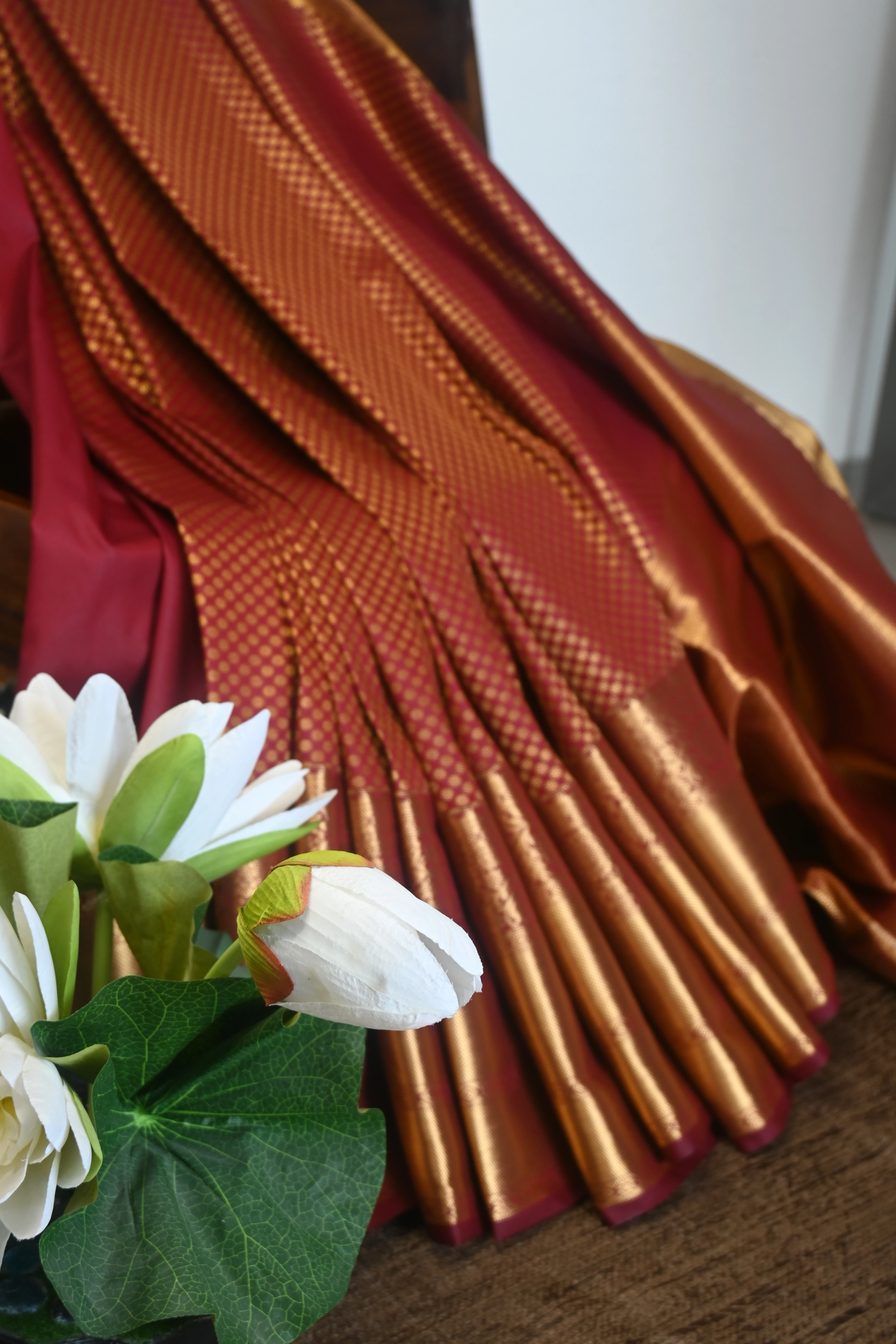 Crimson Red Kanjivaram Silk Saree