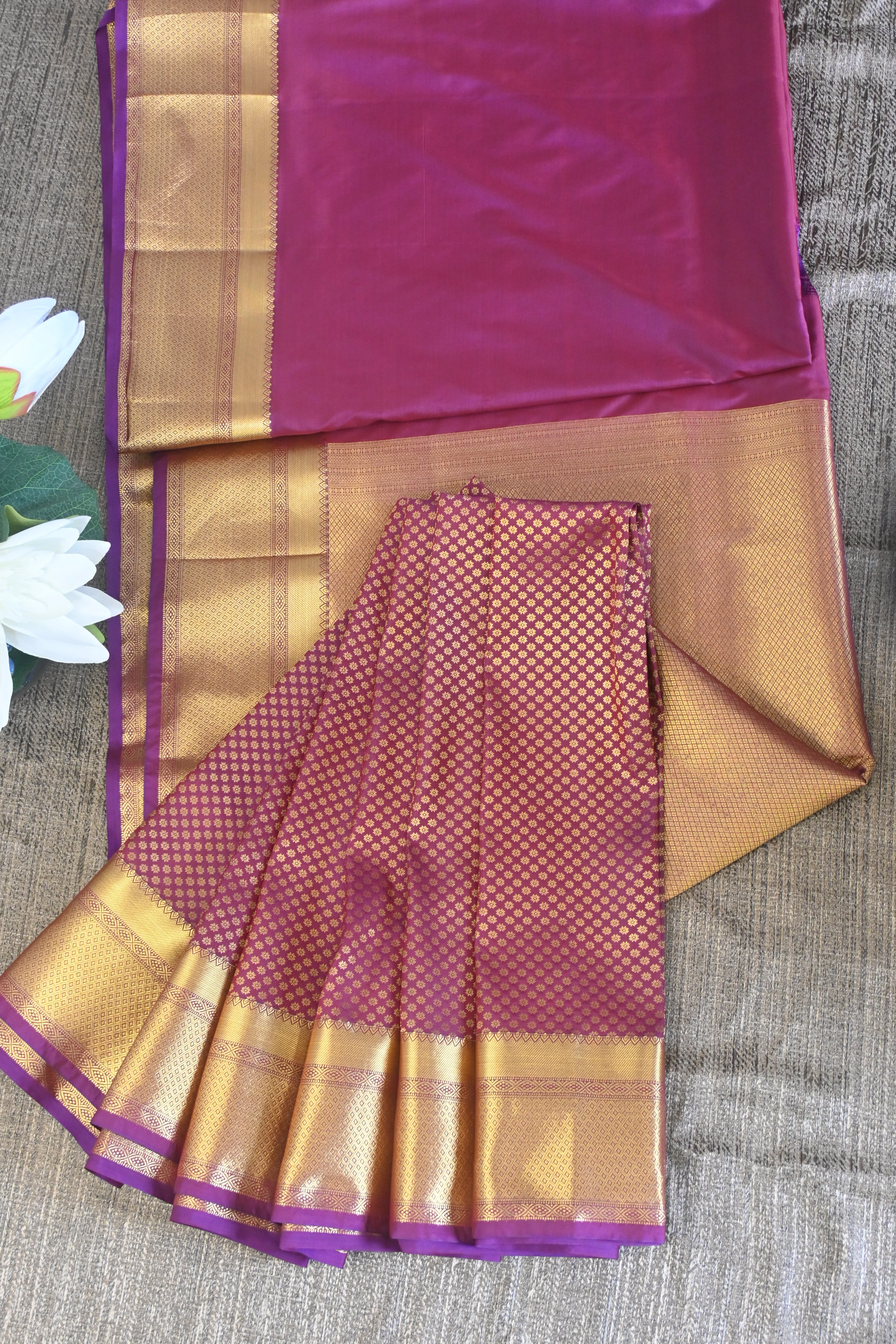 Magenta Purple Kanjivaram Silk Saree