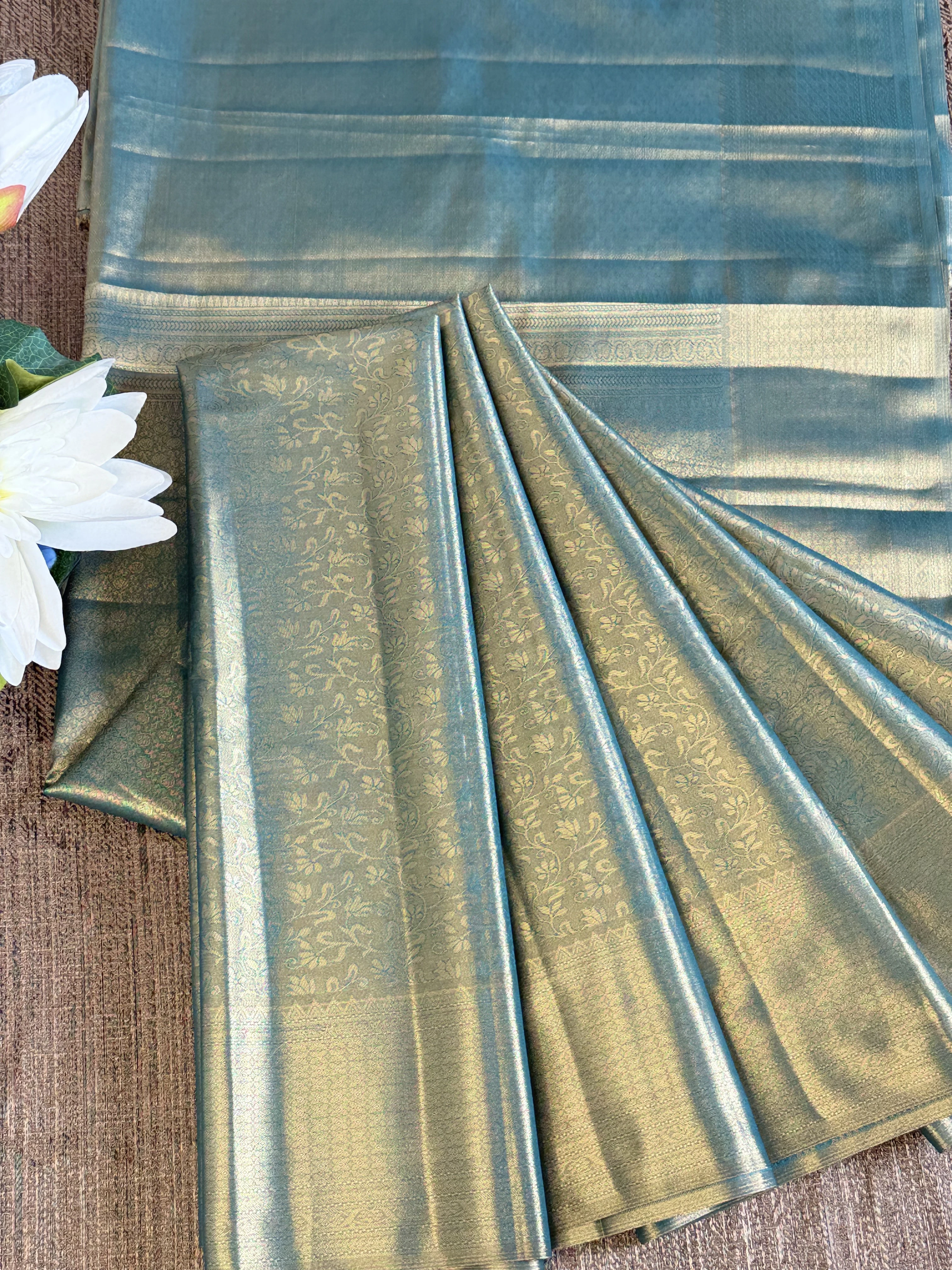 Sea Green Kanjivaram Silk Saree