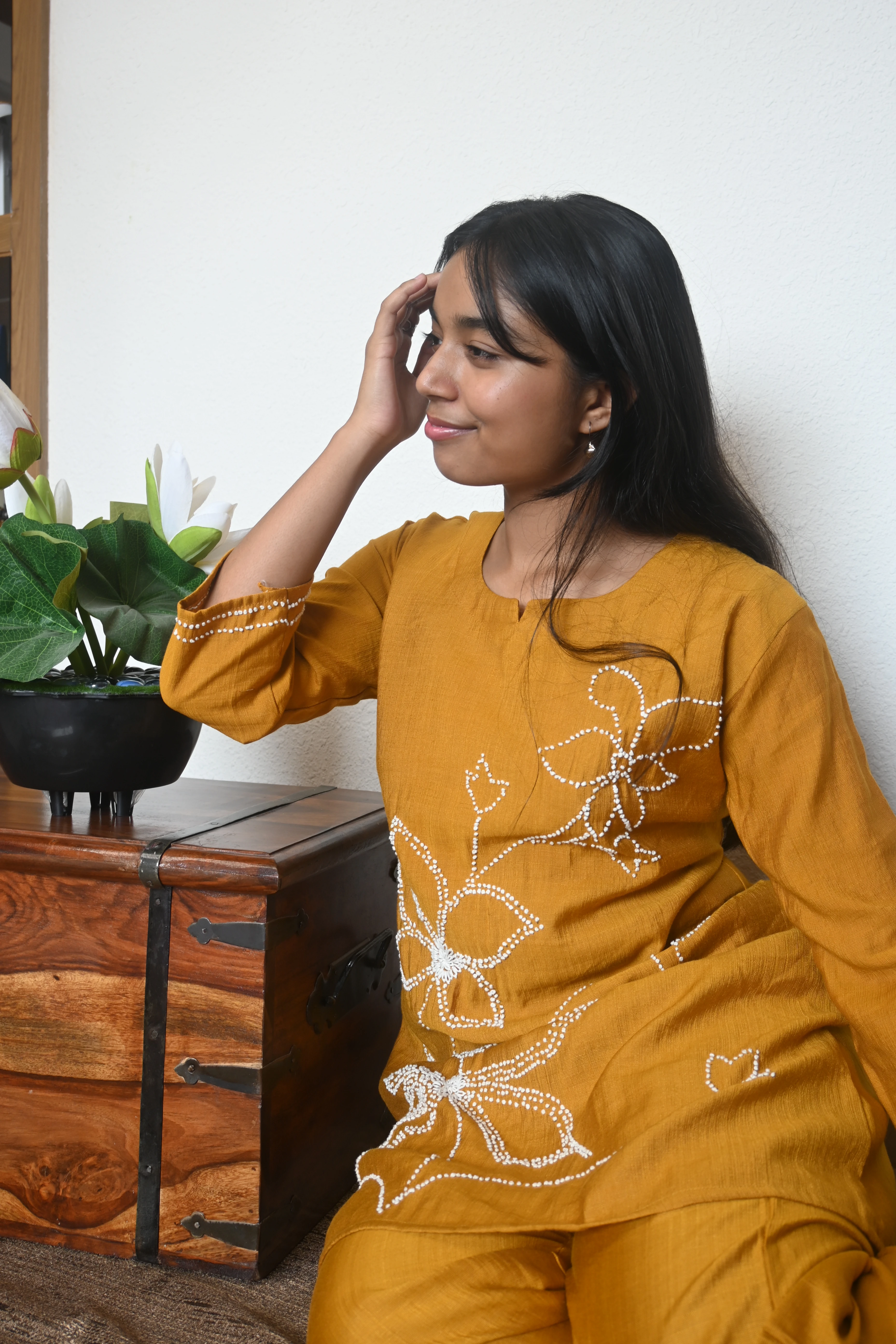 Amber Blossom Kantha Co-ord Set