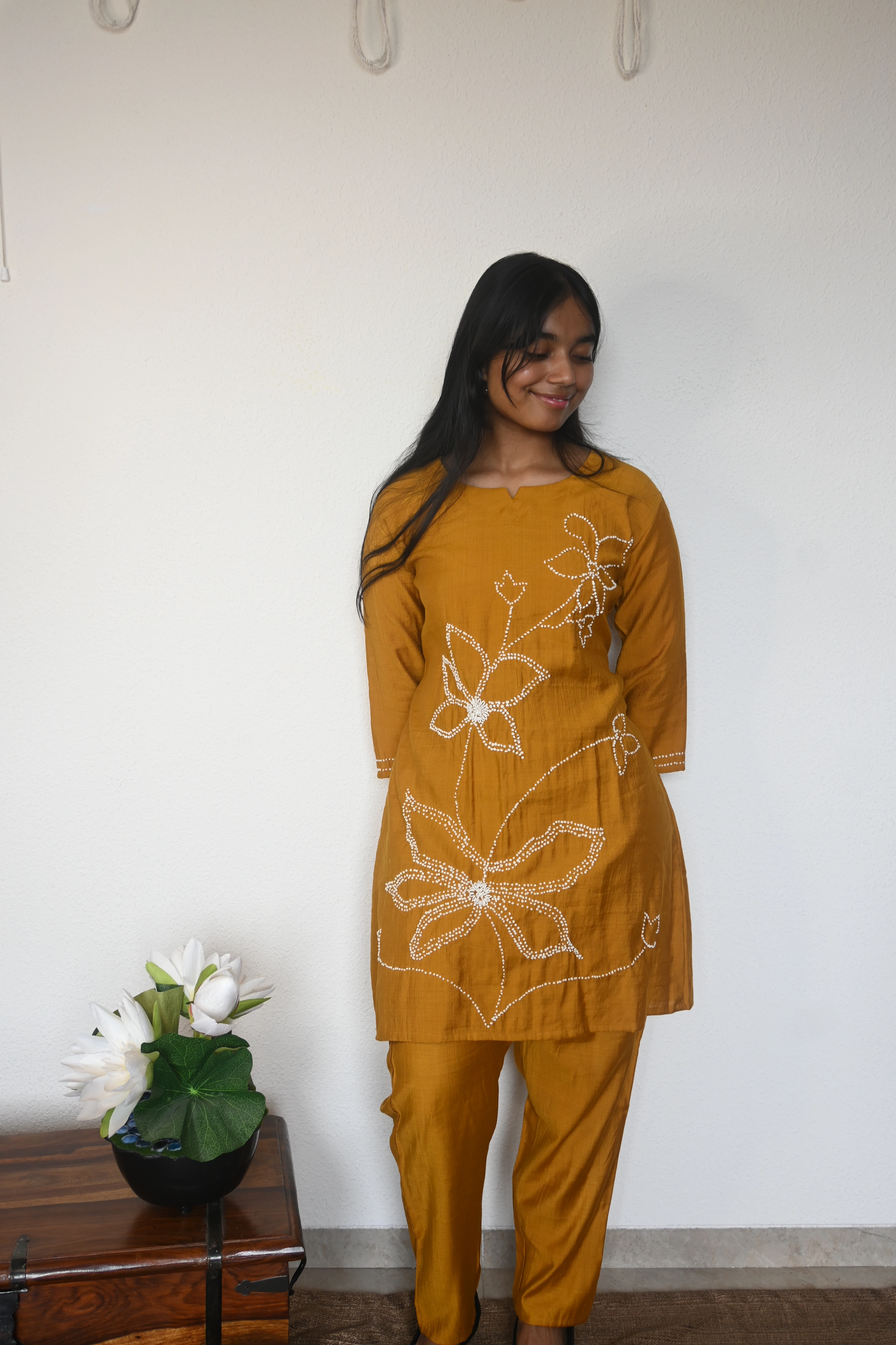 Amber Blossom Kantha Co-ord Set