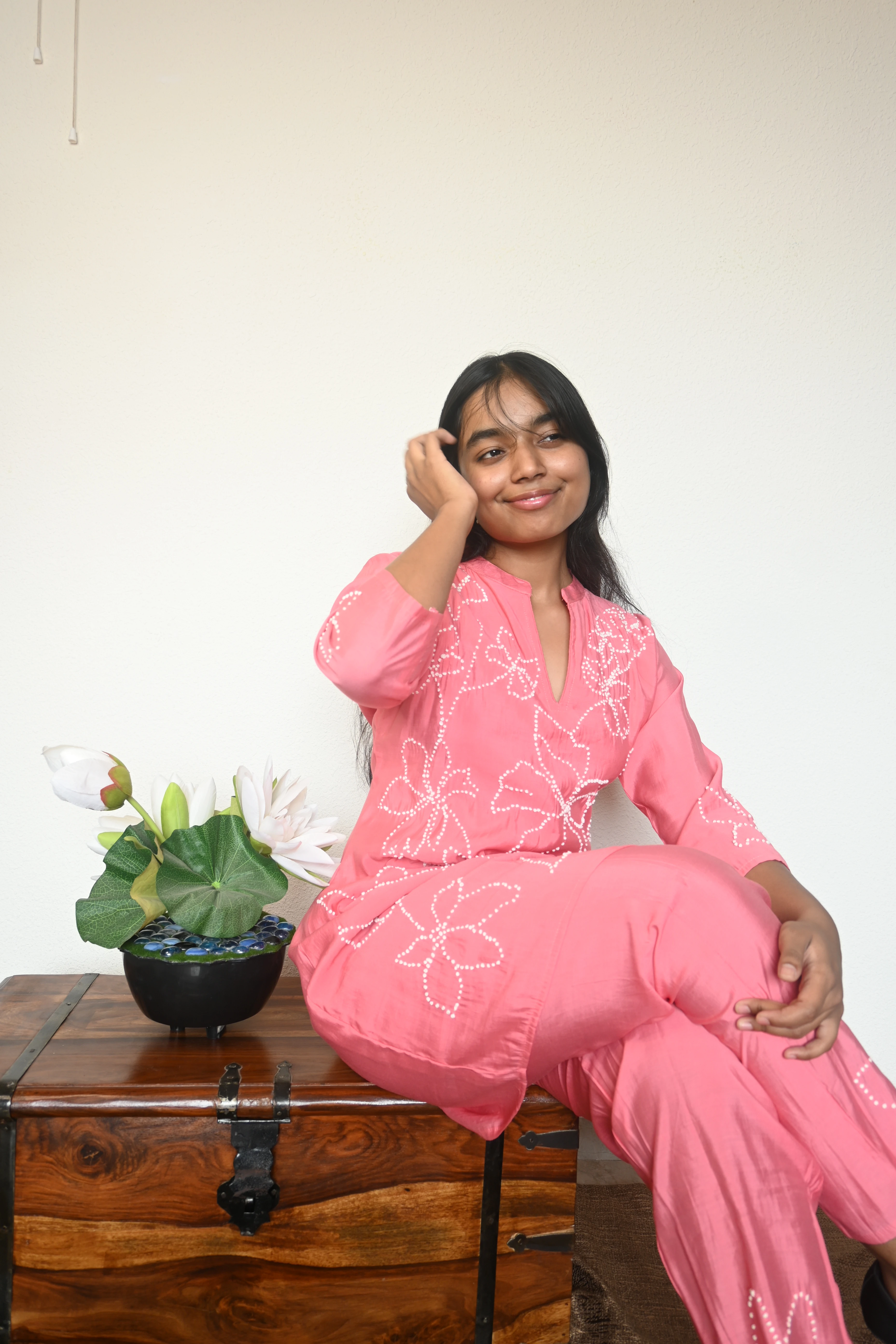 Blossom Pink Kantha Co-ord Set