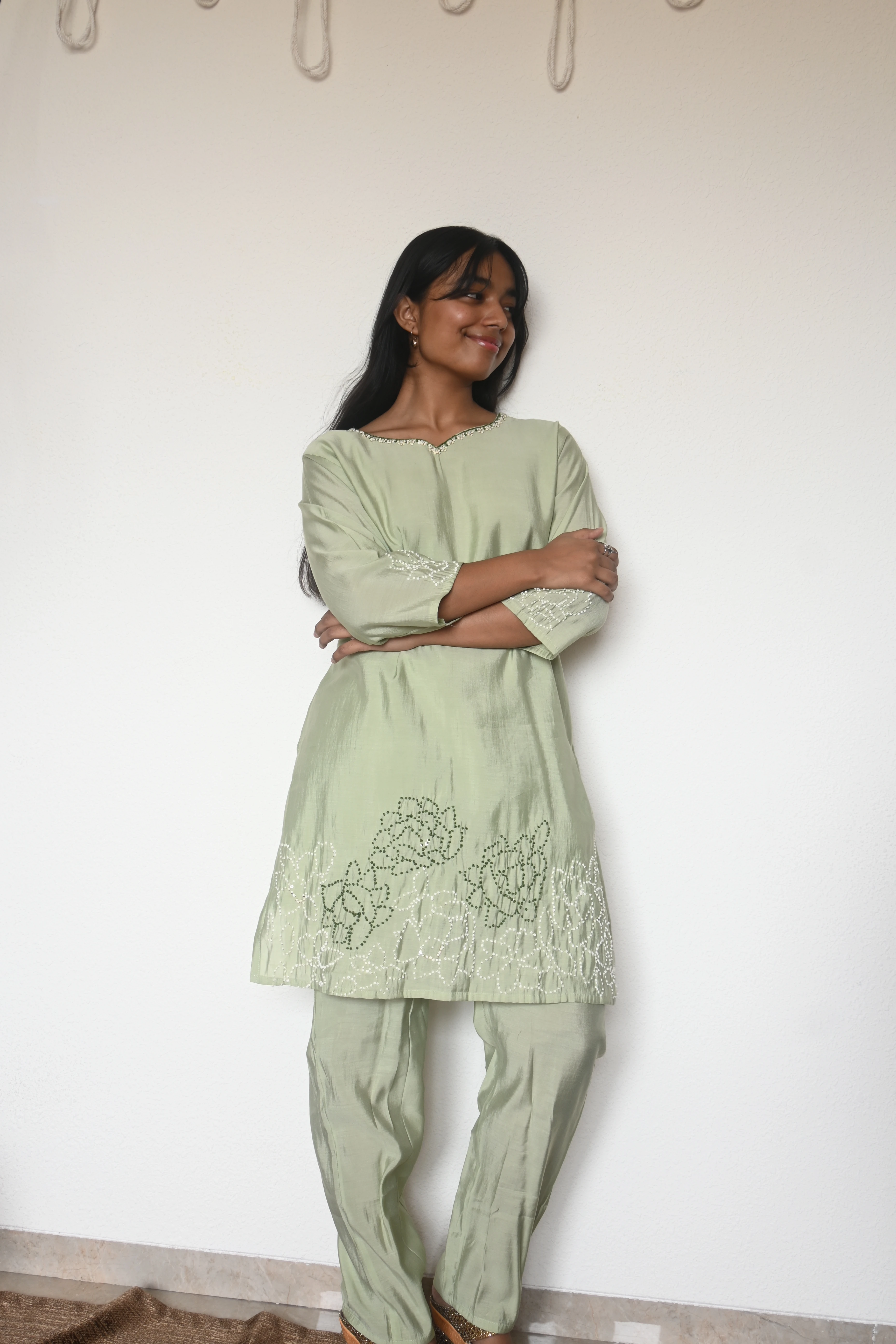 Sage Mist Lattice Co-ord Set