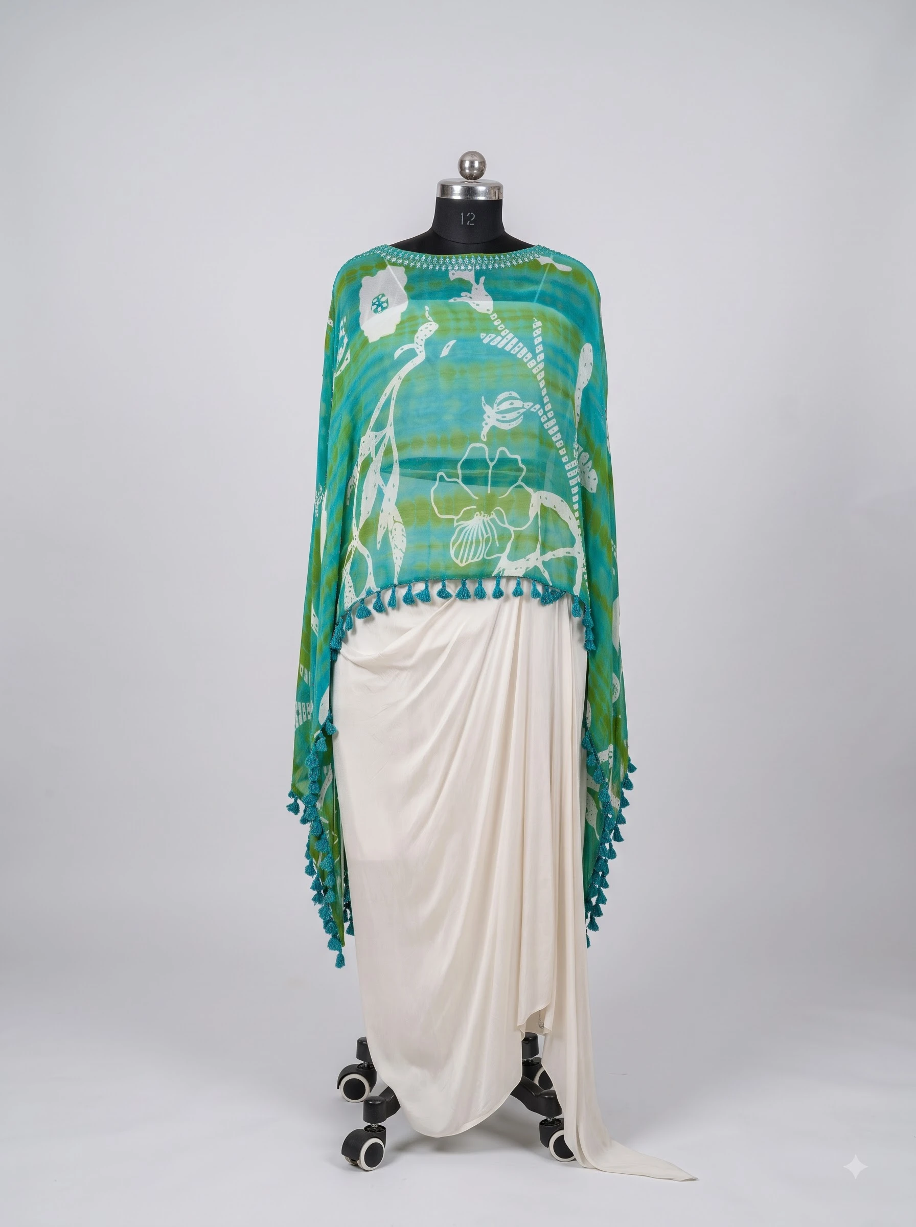 Ocean Breeze Floral Cape Dress